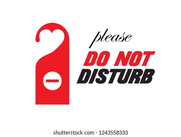 please do not disturb. hotel room hanger love. do not disturb heart. do not enter. vector. illustration