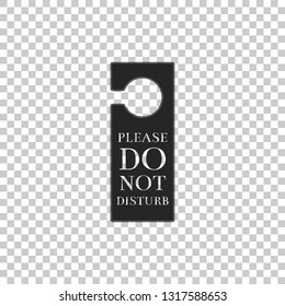 Please do not disturb icon isolated on transparent background. Hotel Door Hanger Tags. Flat design. Vector Illustration
