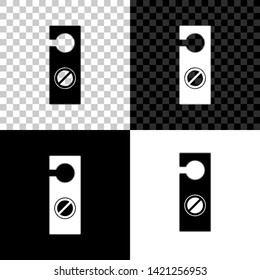 Please do not disturb icon isolated on black, white and transparent background. Hotel Door Hanger Tags. Vector Illustration