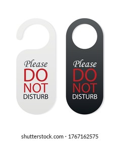 Please do not disturb and make up room signs on whte background. Vector illustration.