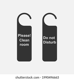Please do not disturb and service my room signs.Vector illustration isolated on white background.Eps 10.