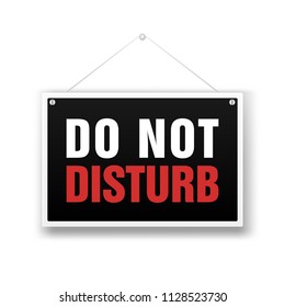 Please do not disturb, sign hanging on the white background. Vector illustration.