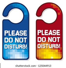 please do not disturb vector sign set (hotel hanger design)