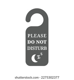 Please do not disturb vector sign. Hotel tag hanger with sleep symbol.
