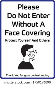 Please do not enter without a face mask or cover and gloves, Corona Health care Poster or Safety chart for Corporate office, Schools, Colleges, shops, hotels, society's, Life After COVID-19