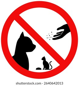 Please do not feed the cat vector sign isolated on white bakground. vector illustration design.