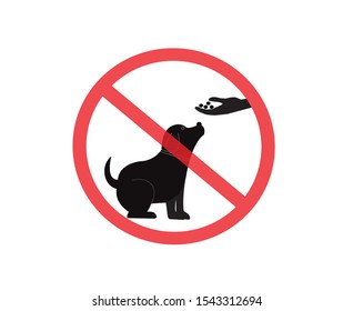 Please do not feeding the dog sing or pet overfeeding danger sign, Not Allowed Sign, vector illustration.