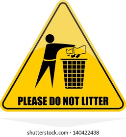  Please Do not litter, icon vector