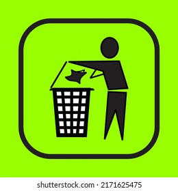 Por favor, no tirar vector de icono con fondo verde