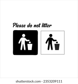 Please do not litter icon illustration symbol. vector. - Shutterstock ID 2353209111