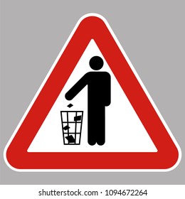 Please do not litter.                    
An information sign offering certain actions to preserve the purity of the environment.