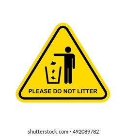 Please Do Not Litter Sign. Vector