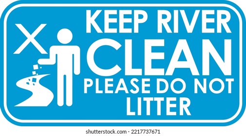 PLEASE DO NOT LITTERING IN THERIVER VECTOR SIGN ILLUSTRATION