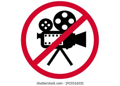 Please do not record video sign vector illustration, no camera icon.