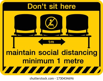 Please do not sit here to prevent from Coronavirus or Covid-19  pandemic , maintain social distancing minimum 1 metre 