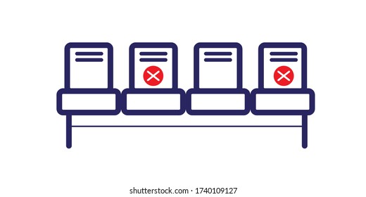 Please do not sit here on row seat chair to prevent from Coronavirus or Covid-19 pandemic.