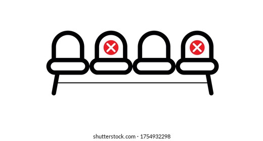 Please do not sit here on row seat chair to prevent from Coronavirus or Covid-19 pandemic.
