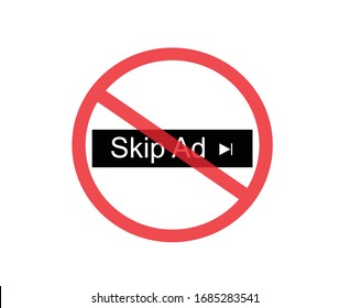 Please Do not Skip Ad sign, Sign symbol backgruund, vector illustration. 