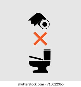 please do not throw paper towels in the toilet signage.icon.symbol.vector.illustration.