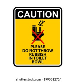 Please Do Not Throw Rubbish Toilet Stock Vector (Royalty Free) 1995512714