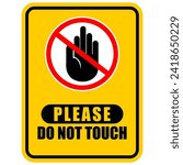 Please do not touch, sticker vector
