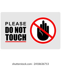 Please, do not touch, sticker vector