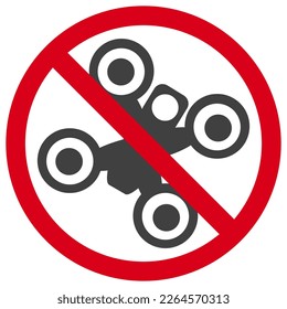 Please do not use drones here, restricted drone icon with action camera on the red prohibition sign