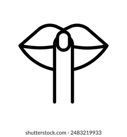 Please do quite pssst icon linear logo mark in black and white