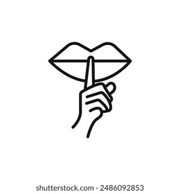 Please do quite pssst icon logo sign vector outline