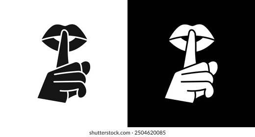 Please do quite pssst icon Symbol mark in filled style