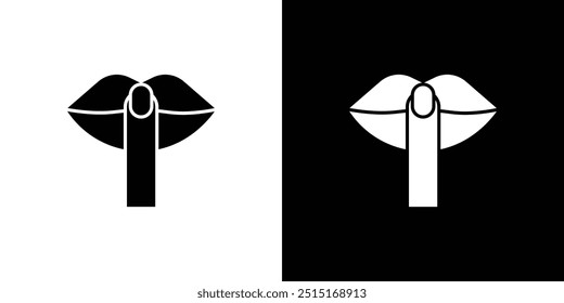 Please do quite pssst icon Outline sign symbol set