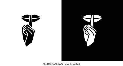 Please do quite pssst icon Art design illustration