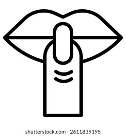 Please do quite pssst icon Simple outline vector logo