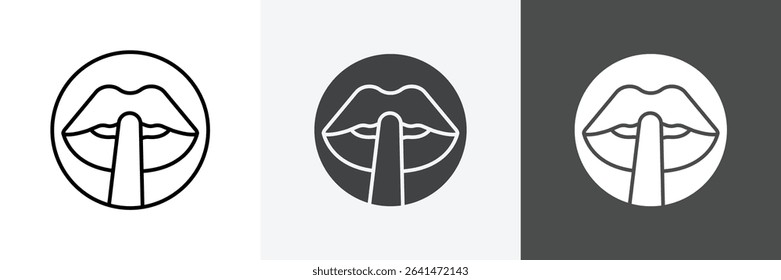 Please do quite pssst icon set vector art