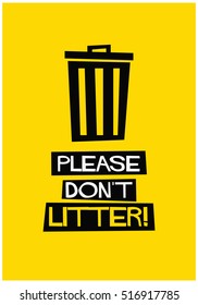 Por favor, no ensucie (diseño plano del cartel del aviso de la Ilustración vectorial del estilo)