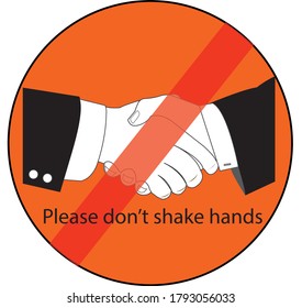 please don't shake hands sign vector Design