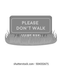 Please don't walk icon in monochrome style isolated on white background. Park symbol stock vector illustration.