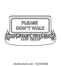 Please don't walk icon in outline style isolated on white background. Park symbol stock vector illustration.