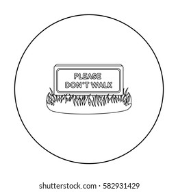 Please don't walk icon in outline style isolated on white background. Park symbol stock vector illustration.