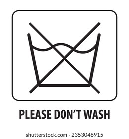Please don't wash vector sign symbol 