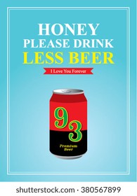 please drink less beer can vector illustration