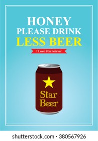 please drink less beer can vector illustration