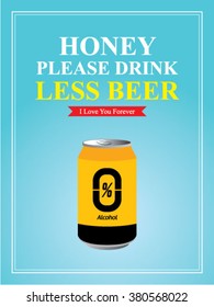 please drink less beer can vector illustration
