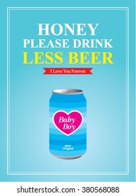 please drink less beer can vector illustration