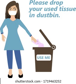 Please drop your used tissue in dustbin