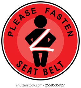 Please Fasten, seat belt sticker vector
