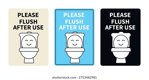 Please flush after use toilet hygiene reminder