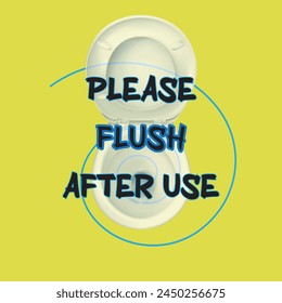 Please flush after use vector illustration