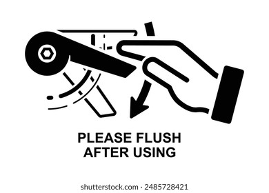 Please flush after using icon isolated on white background vector illustration