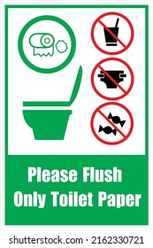 Please Flush only Toilet Paper sign vector design 